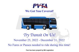 Try Transit On Us - Nov 25-Dec 31, no fares or passes needed to ride during this time!